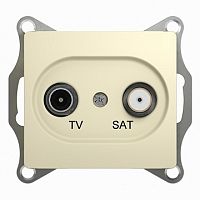Розетка TV-SAT GLOSSA, проходная, бежевый | код. GSL000298 | Schneider Electric